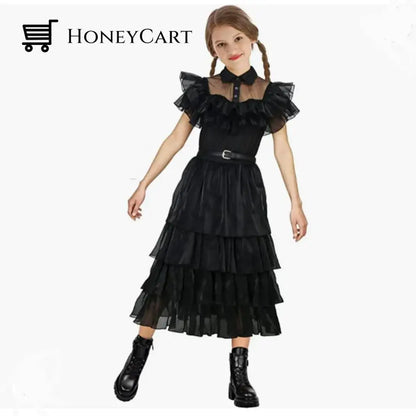 Black Gauze Skirt Adams Family Cosplay Costume Tool