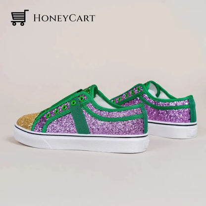 Bling Mixed Colors Canvas Slip-On Shoes For Ladies