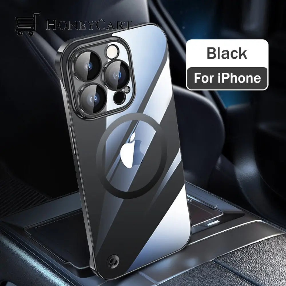 Borderless Ultra-Thin Magnetic Phone Case For Iphone 12 / Black