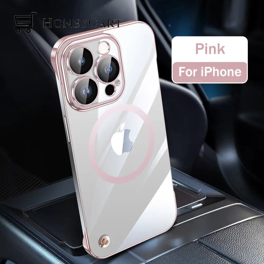 Borderless Ultra-Thin Magnetic Phone Case For Iphone 12 / Pink