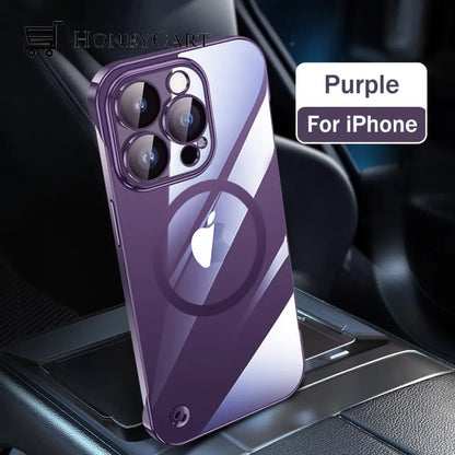 Borderless Ultra-Thin Magnetic Phone Case For Iphone 12 / Purple