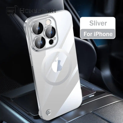 Borderless Ultra-Thin Magnetic Phone Case For Iphone 12 / Silver