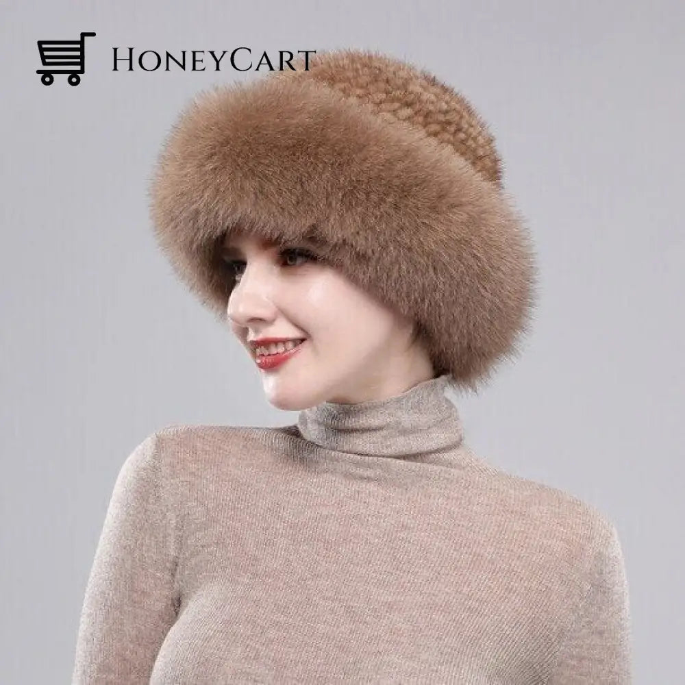 Braided Real Hair Warm Thick Basin Hat