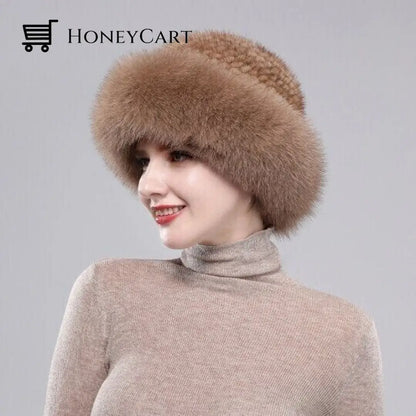 Braided Real Hair Warm Thick Basin Hat