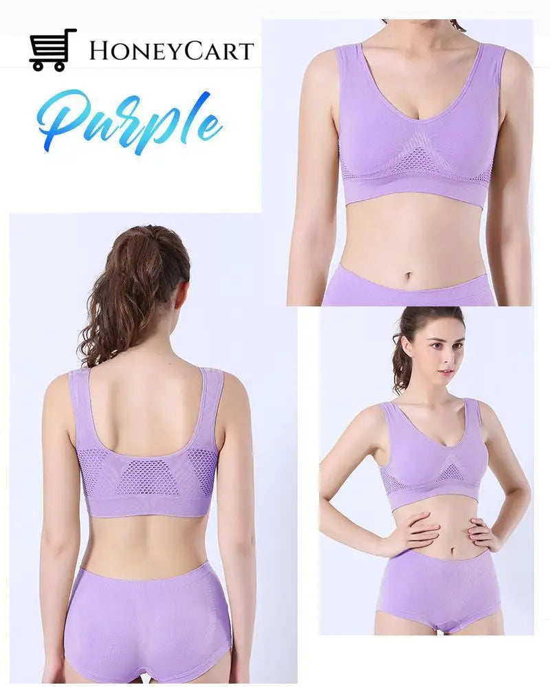 Breathable Comfort Air Bra Purple / S