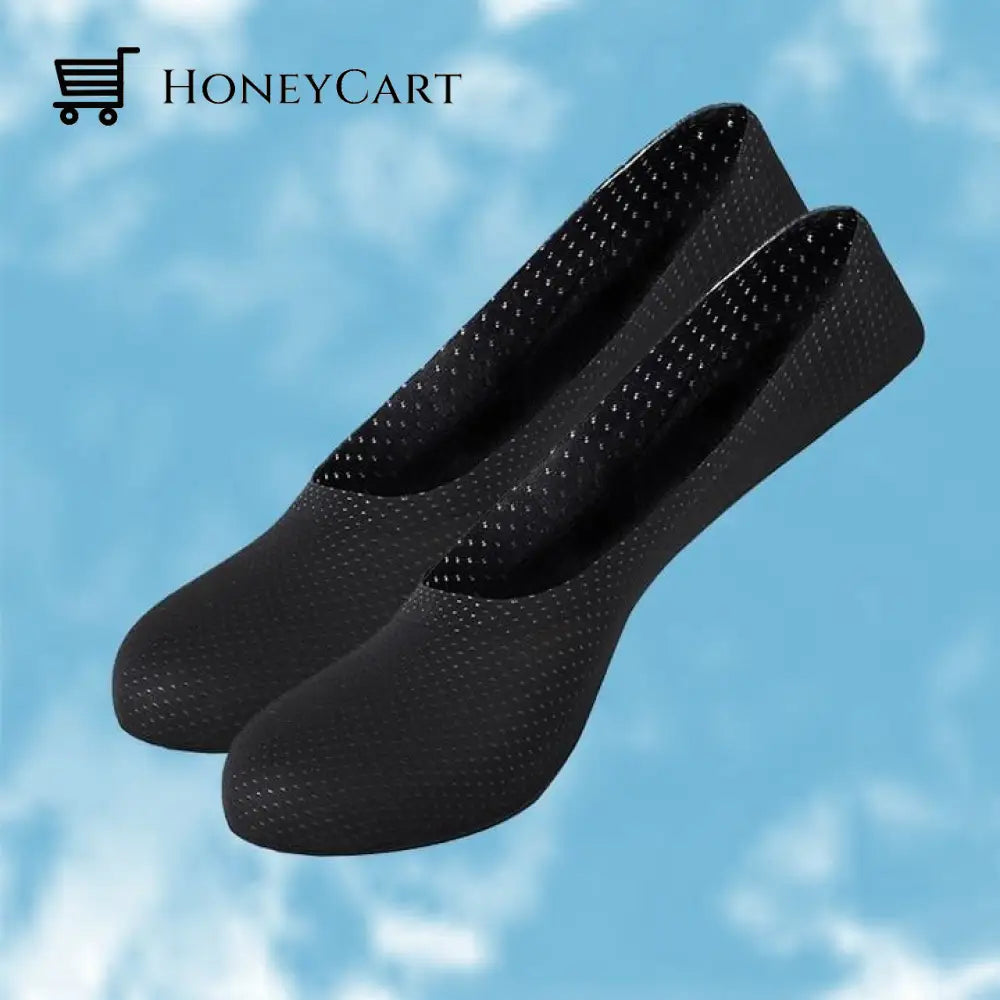 Breathable Ice Silk Socks - No Show Low Cut For Mens And Womens Black