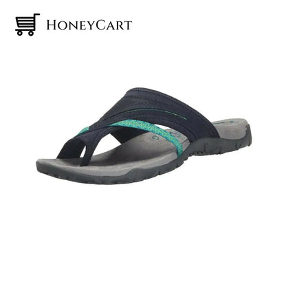 Breathable Mesh-And-Leather Sandals Blue / 35