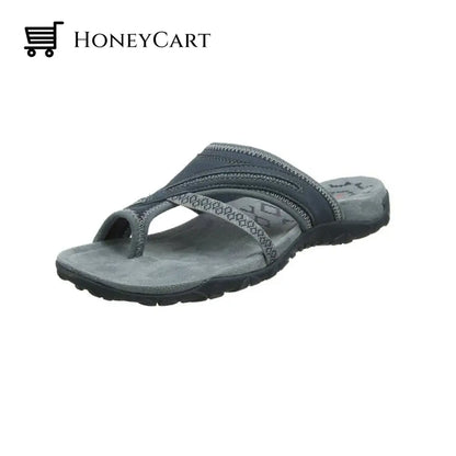 Breathable Mesh-And-Leather Sandals Grey / 35