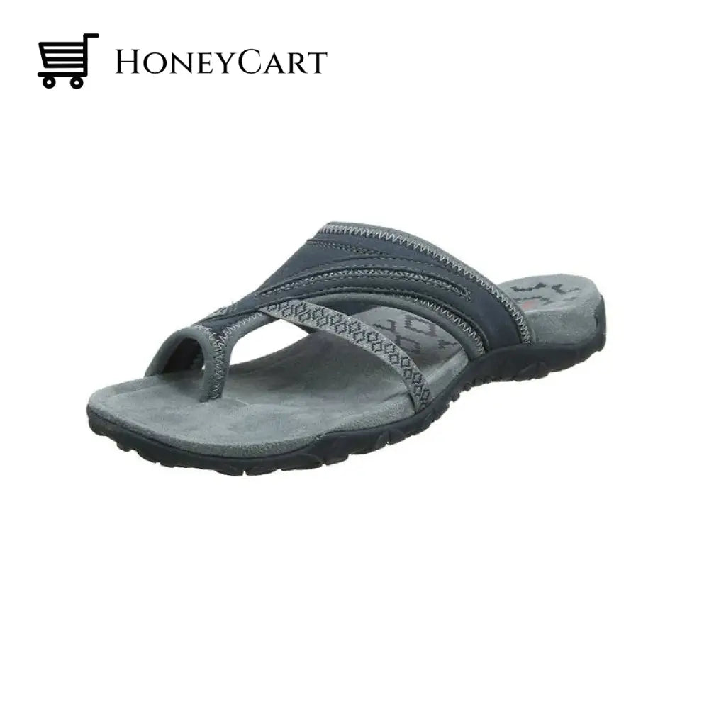 Breathable Mesh-And-Leather Sandals Grey / 36