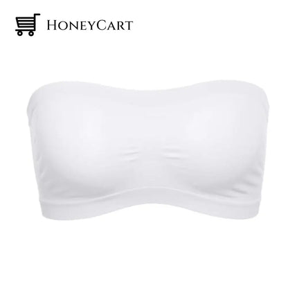 Breathable Mesh Anti-Exposed Tube Top White