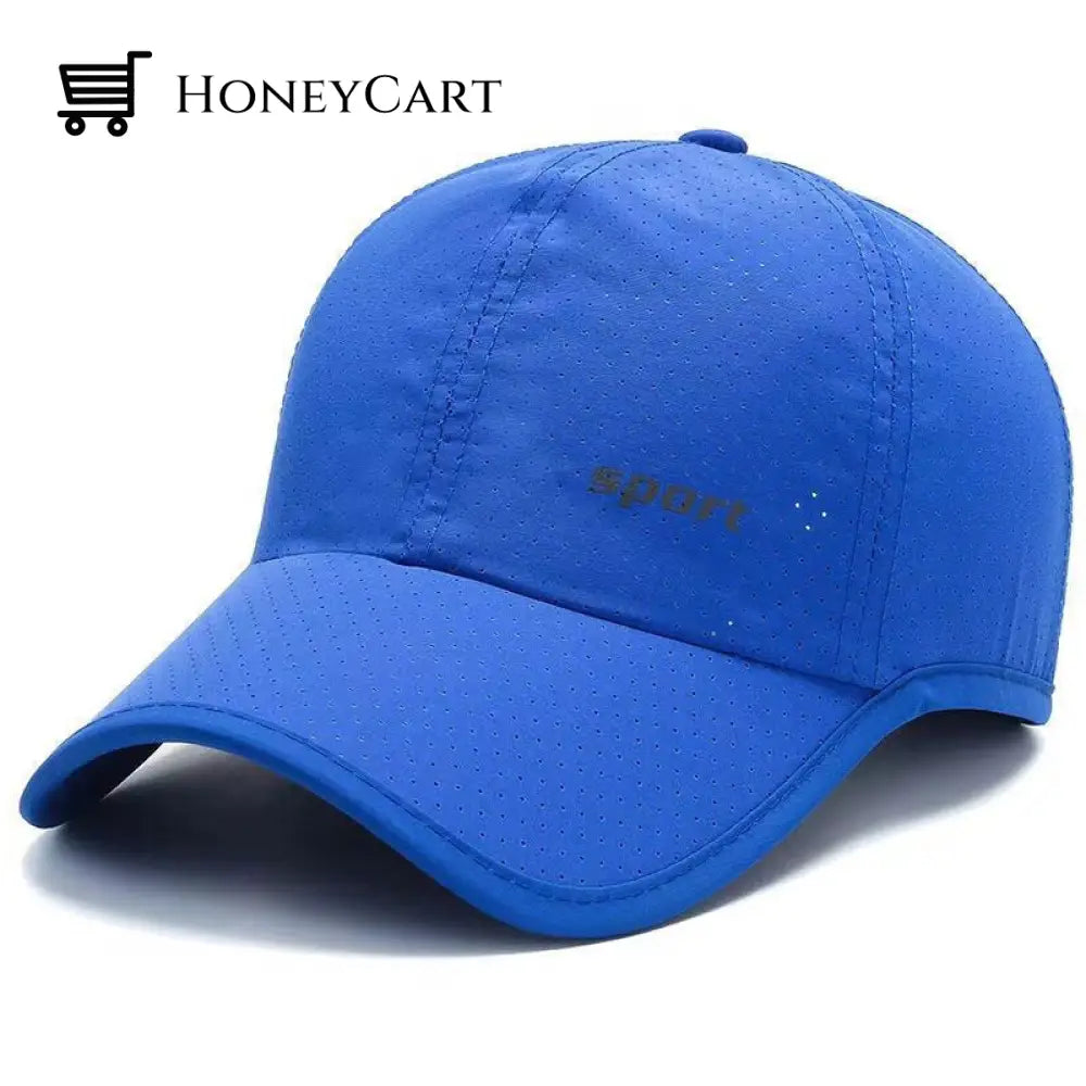 Breathable Sun Protection Peaked Cap Blue