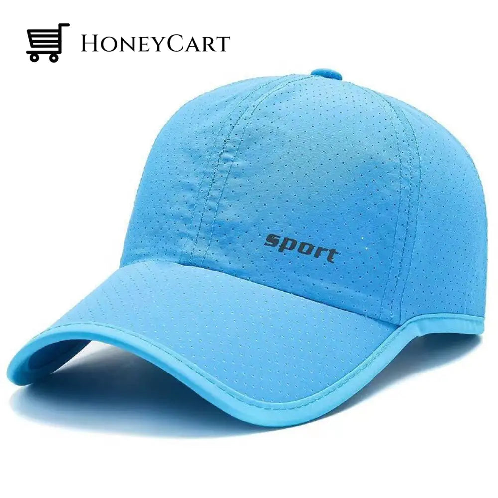 Breathable Sun Protection Peaked Cap Cyan