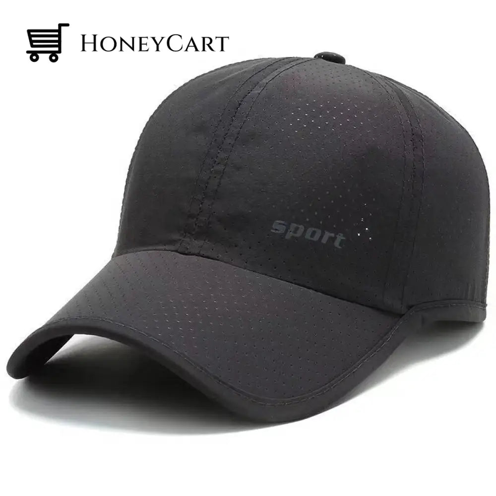 Breathable Sun Protection Peaked Cap Dark Grey