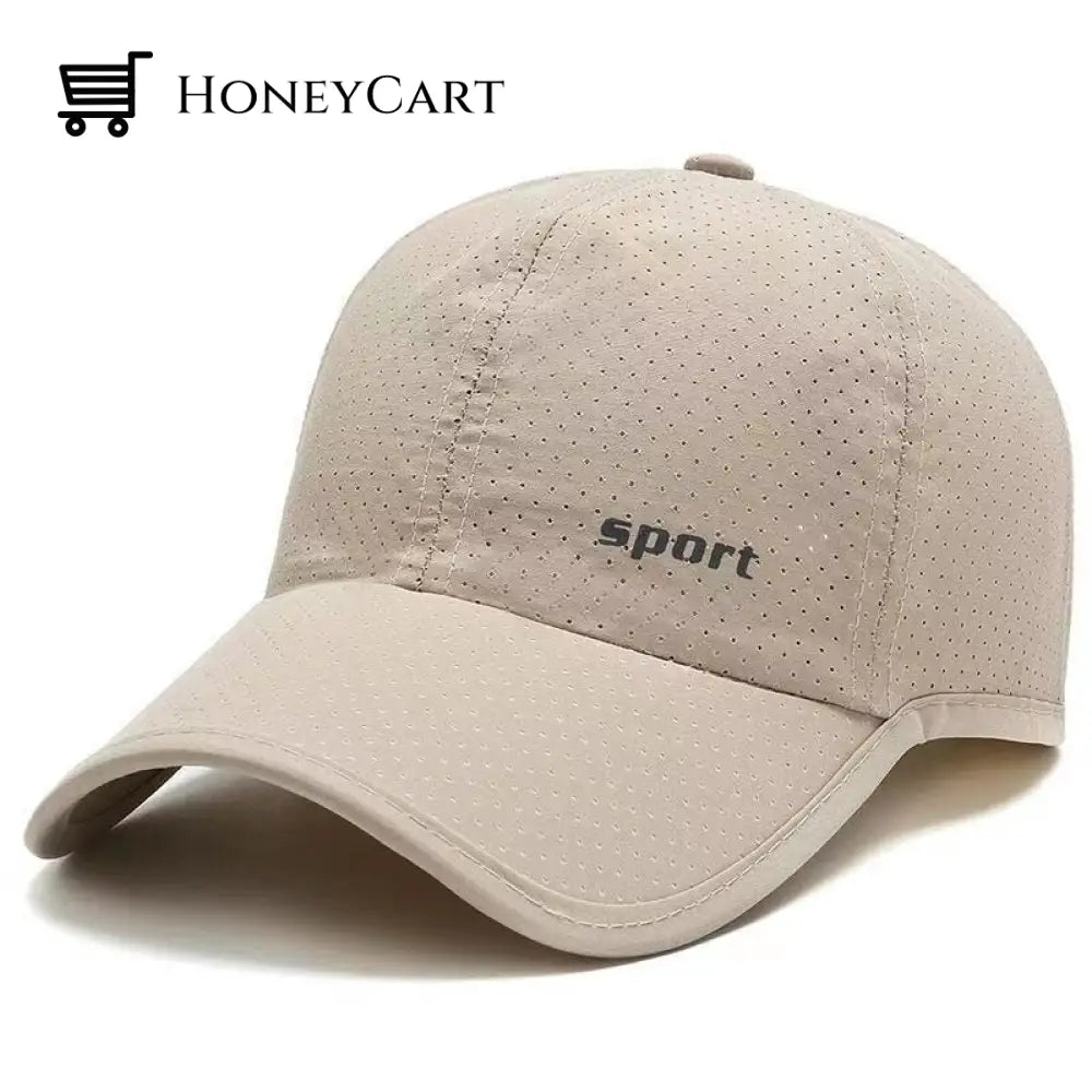 Breathable Sun Protection Peaked Cap Khaki