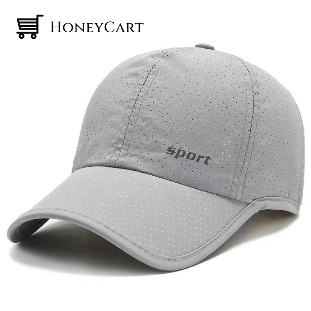 Breathable Sun Protection Peaked Cap Light Grey