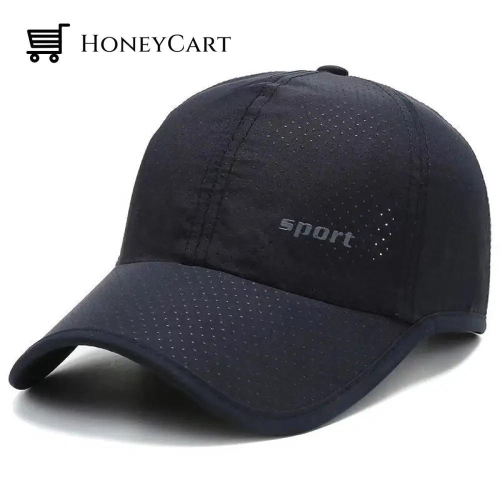 Breathable Sun Protection Peaked Cap Navy