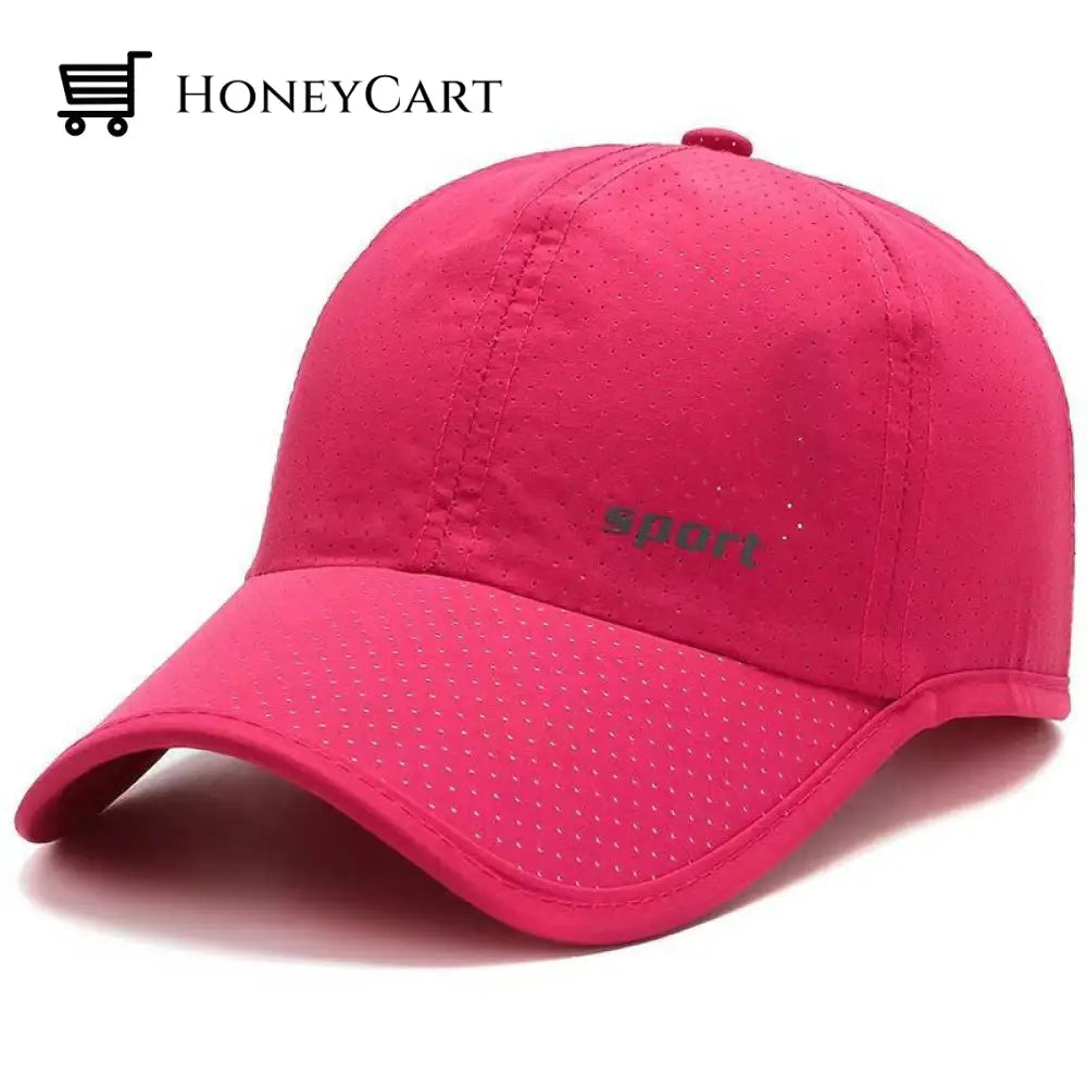 Breathable Sun Protection Peaked Cap Red