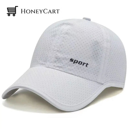 Breathable Sun Protection Peaked Cap White