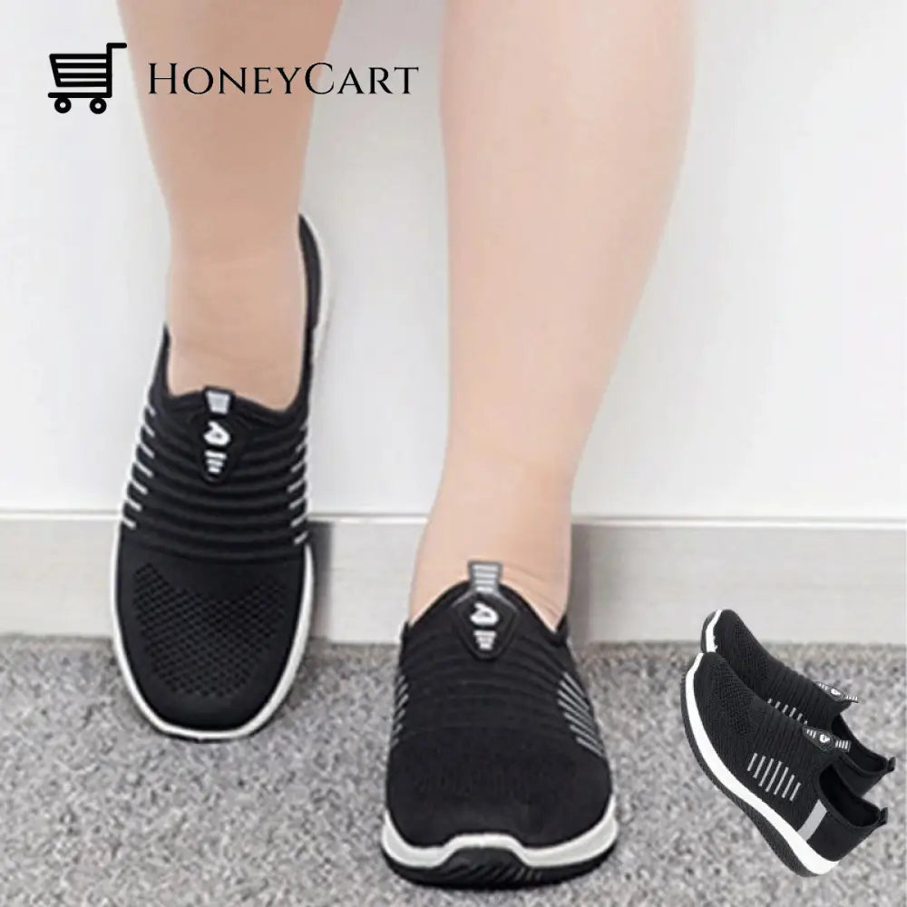 Bunion Correcting Shoes Casual Sneakers For Women Black / 6 Flats