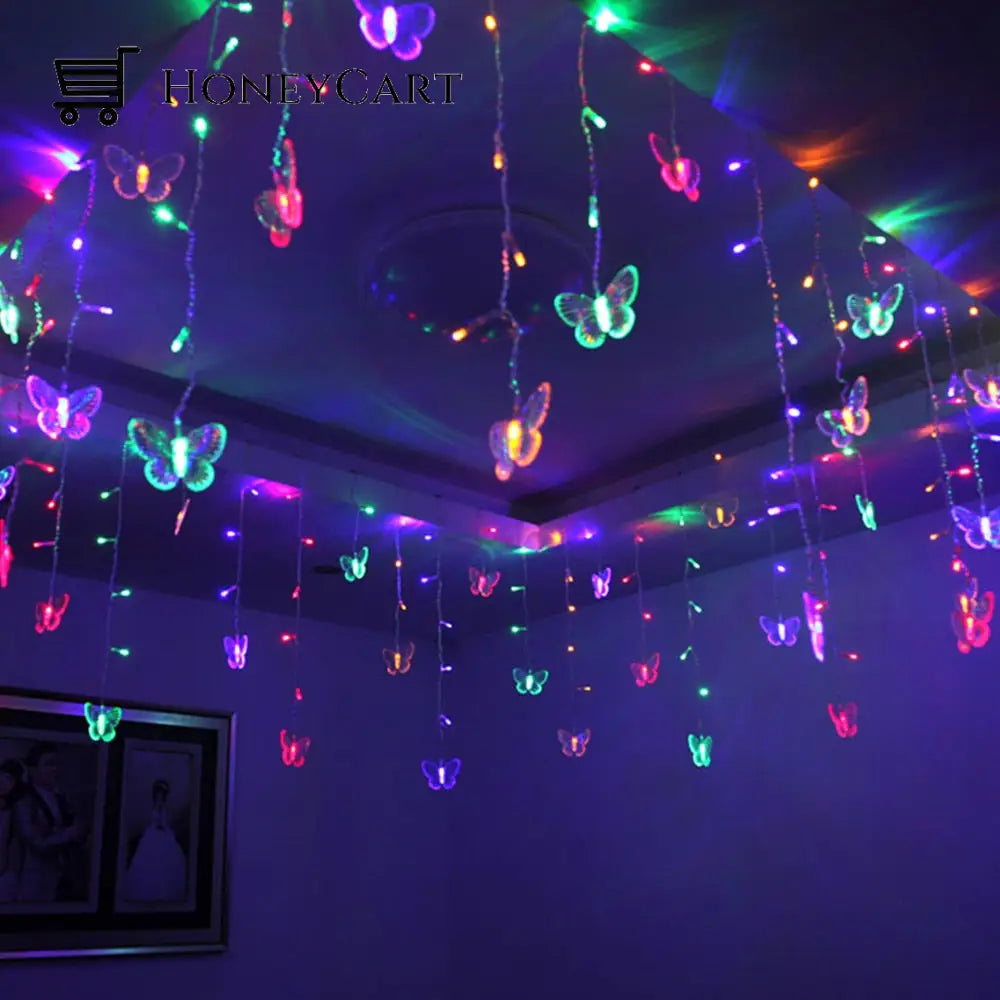 Butterfly Led Curtain Lights Multi Color / 220V Eu Plug Light Bulbs