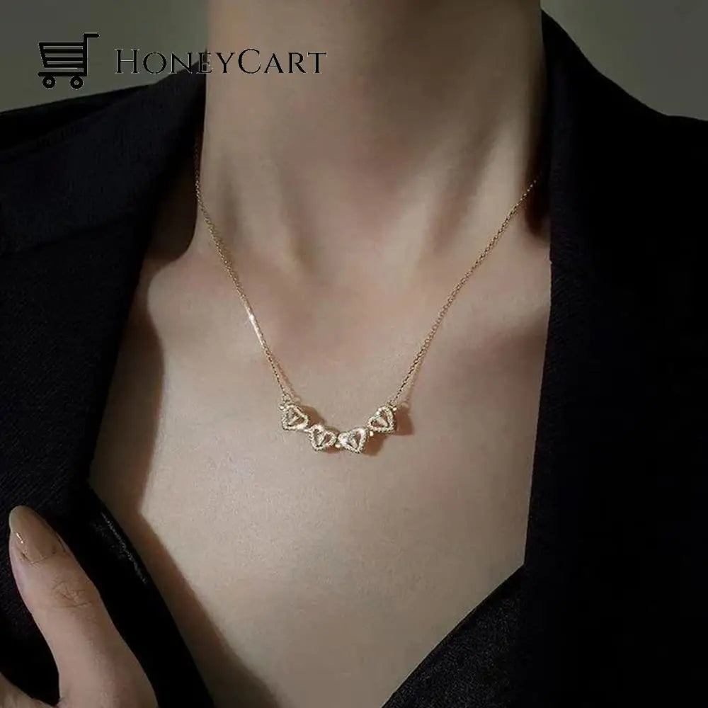 Buy 1 Get Free - Lucky Heart And Four Leaf Clover Convertible Pendant Necklace Jewelry