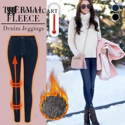 Buy 2 Get 1 Free -Thermal Fleece Denim Jeggings