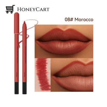 Buy 2 Get I Free--Matte Long Lasting Smooth Creamy Color Lip Liner Pen Crayon #8 Morocco