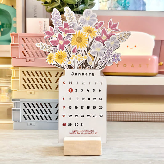 2025 Bloomy Flowers Desk Calendar📅