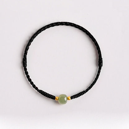 Handmade Jade Lucky Bead Prosperity Braided Bracelet