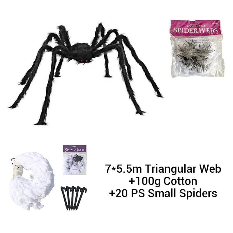 Giant Hairy Spider Web Set | The Scariest Halloween Yard Decor
