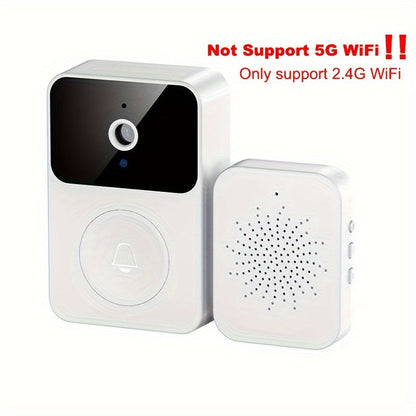 Intelligent Visual Doorbell Home Intercom HD Night Vision WiFi Rechargeable Security Door Doorbell