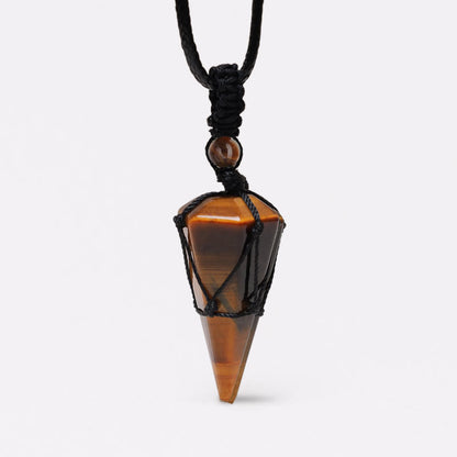 Natural Stone Pointed Pendant Necklace