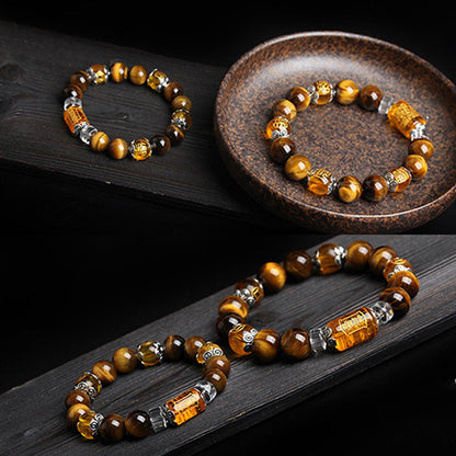 Tiger Eye Bead Fortune Prosperity & Wealth Bracelet