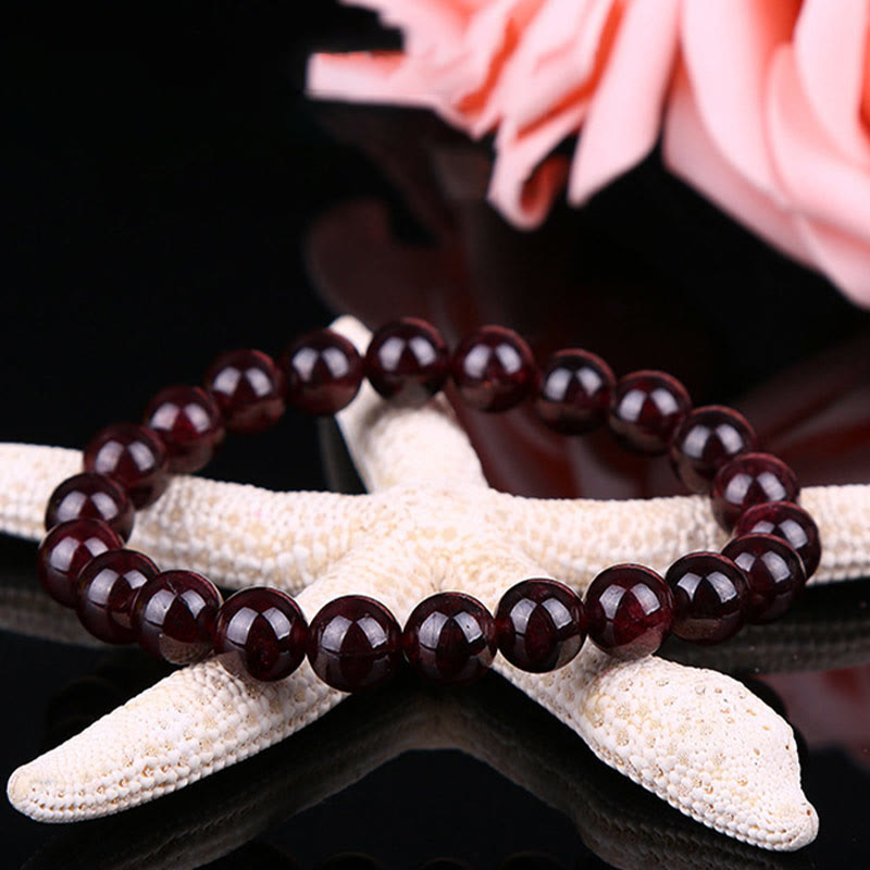 Natural Garnet Bead Passion Bracelet