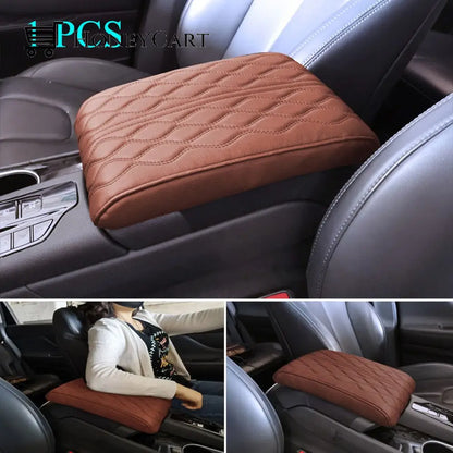 Car Armrest Box Pad Brown