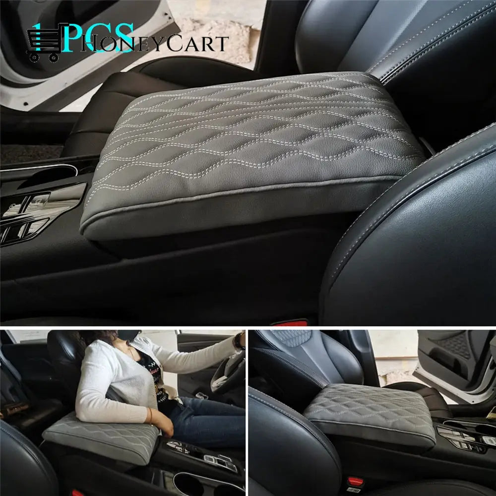 Car Armrest Box Pad Gray