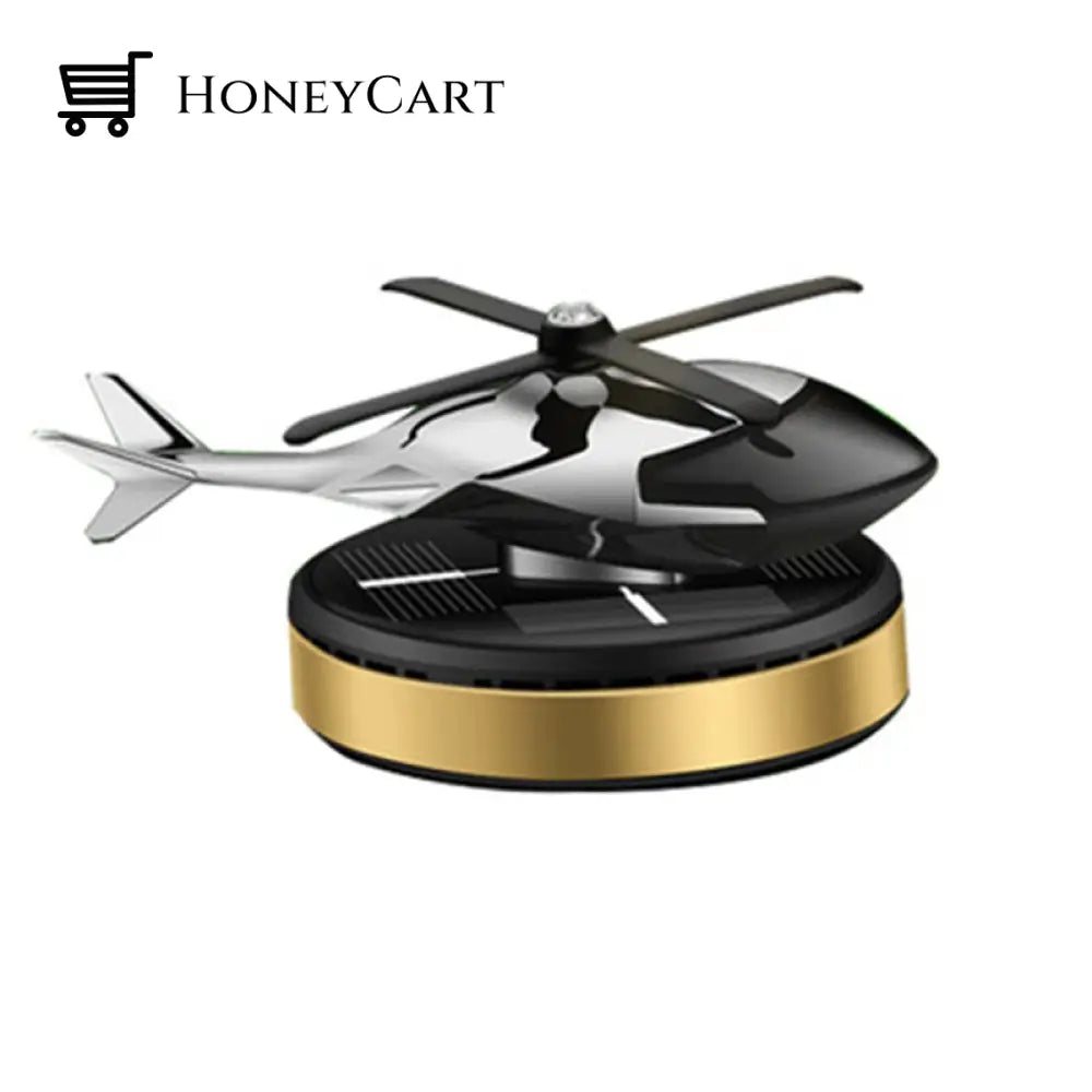 Car Aromatherapy Solar Helicopter Decoration Gold