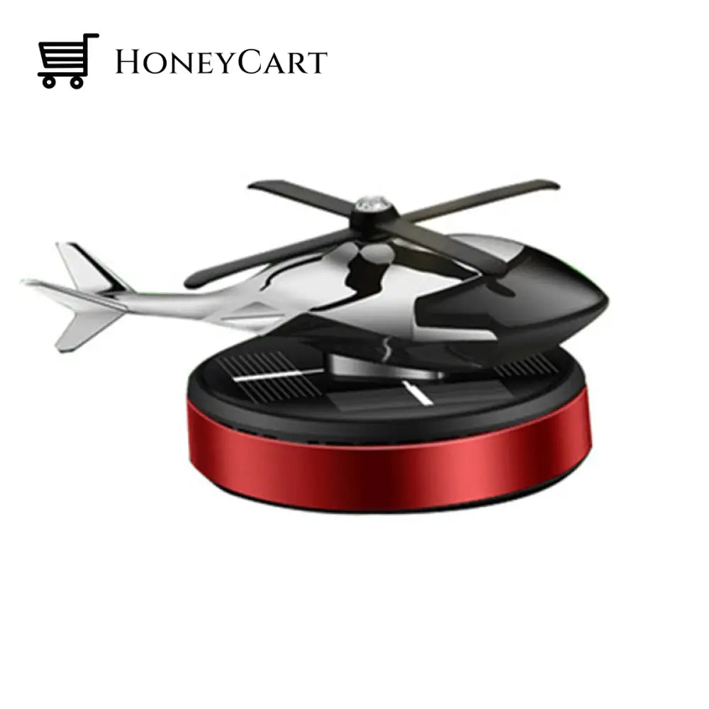 Car Aromatherapy Solar Helicopter Decoration Red