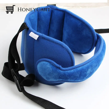 Car Head Support Belt For Kids Blue Fabric