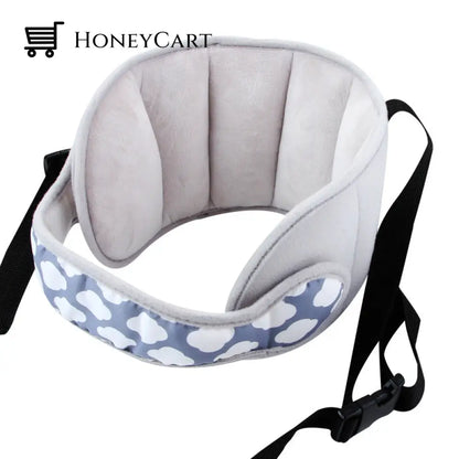 Car Head Support Belt For Kids Grey Fabric