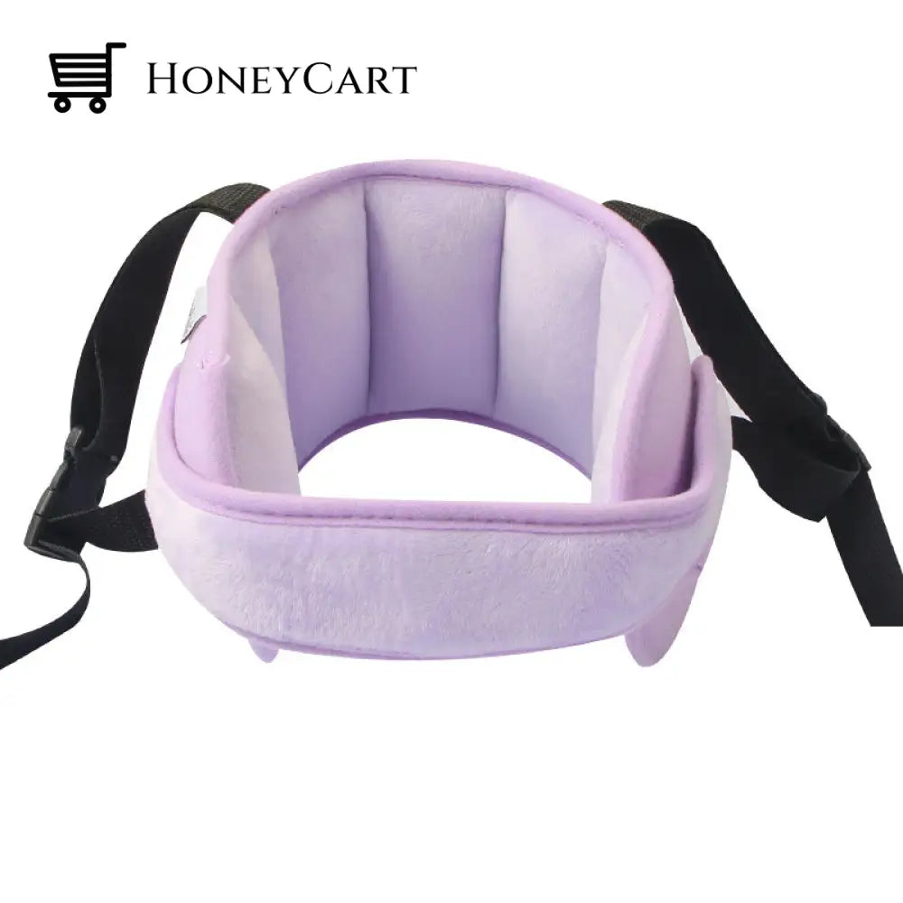 Car Head Support Belt For Kids Purple Fabric