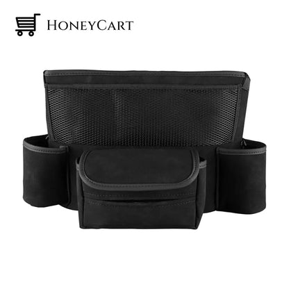 Car Large Capacity Pu Storage Bag Black
