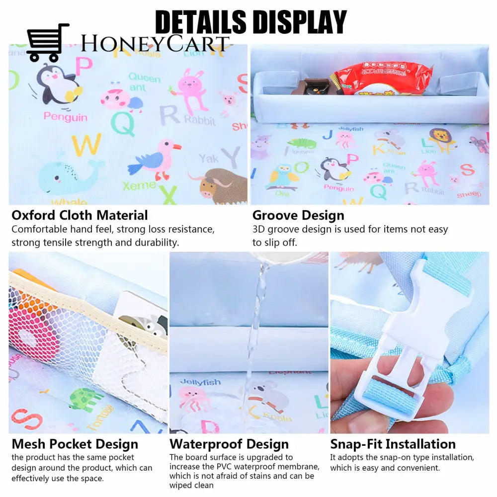 Car Seat Organizer Storage Waterproof Kids Travel Tray