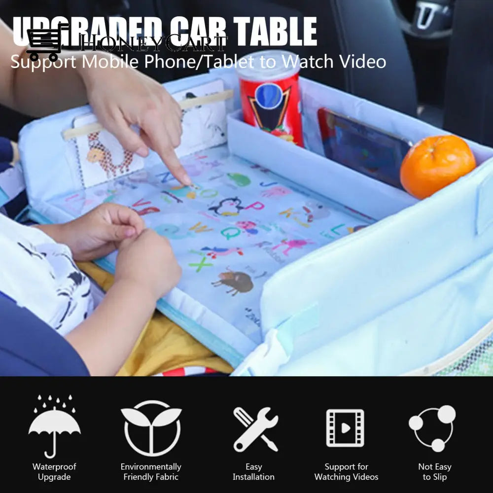 Car Seat Organizer Storage Waterproof Kids Travel Tray