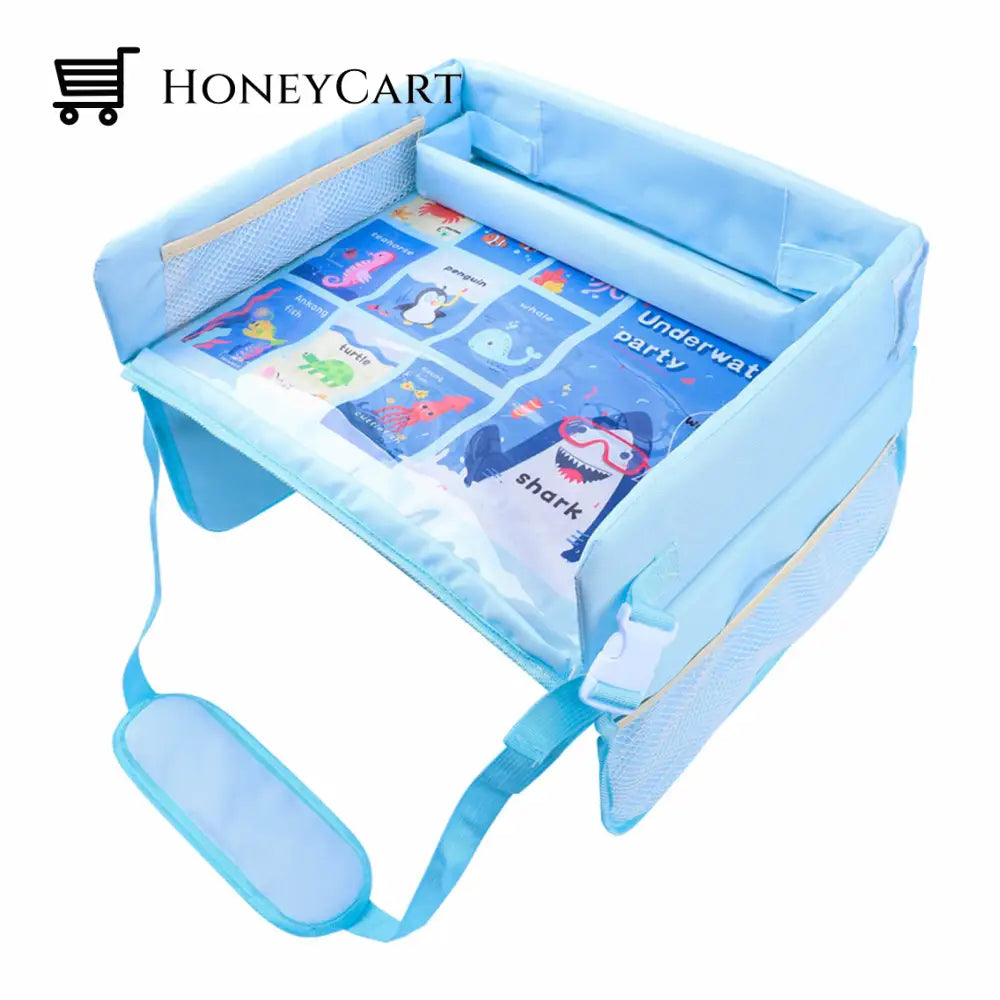 Car Seat Organizer Storage Waterproof Kids Travel Tray Ocean Style