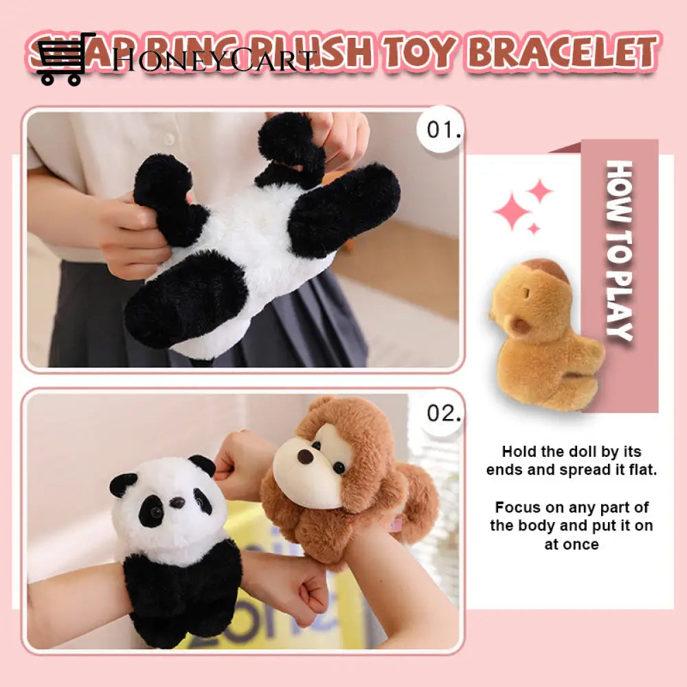 Cartoon Creative Snap Ring Plush Toy Bracelet Kids & Gift Toys