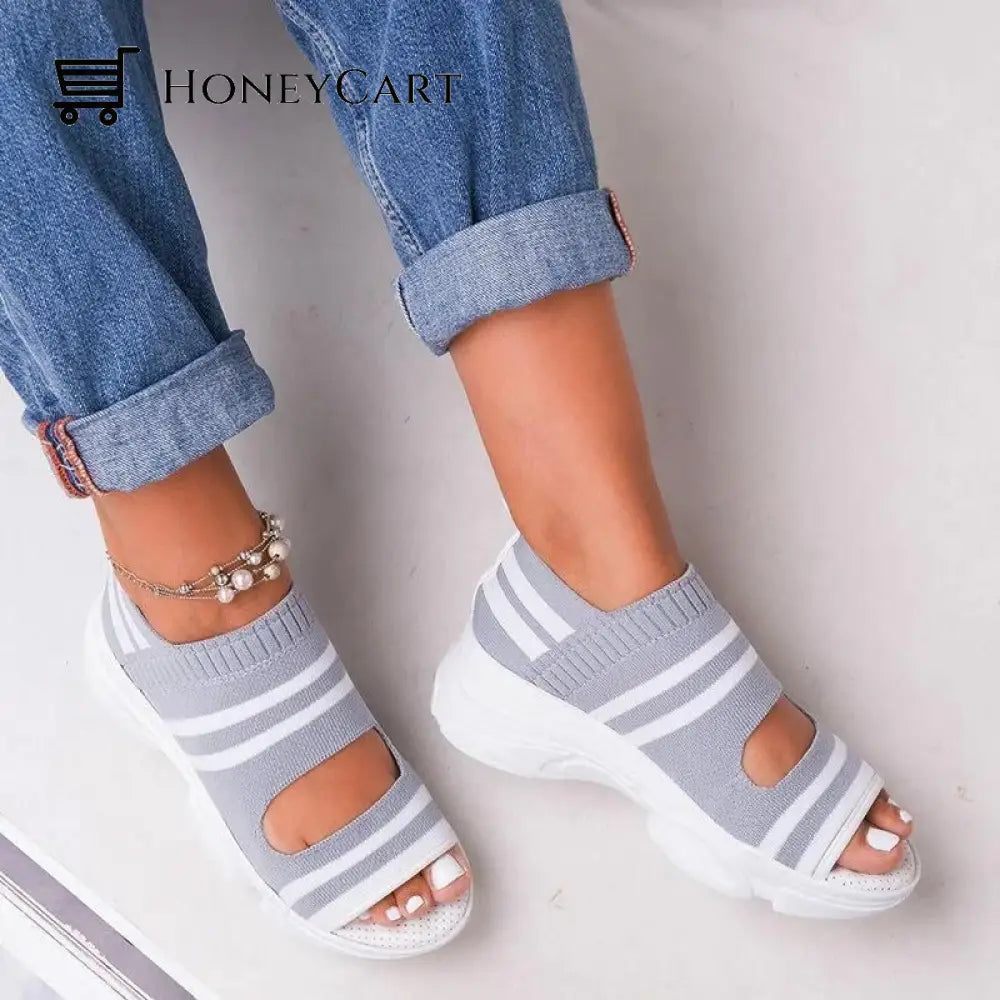Casual Women Breathable Wedge Comfy Sandals - Fit All Width Foot Wjj-719