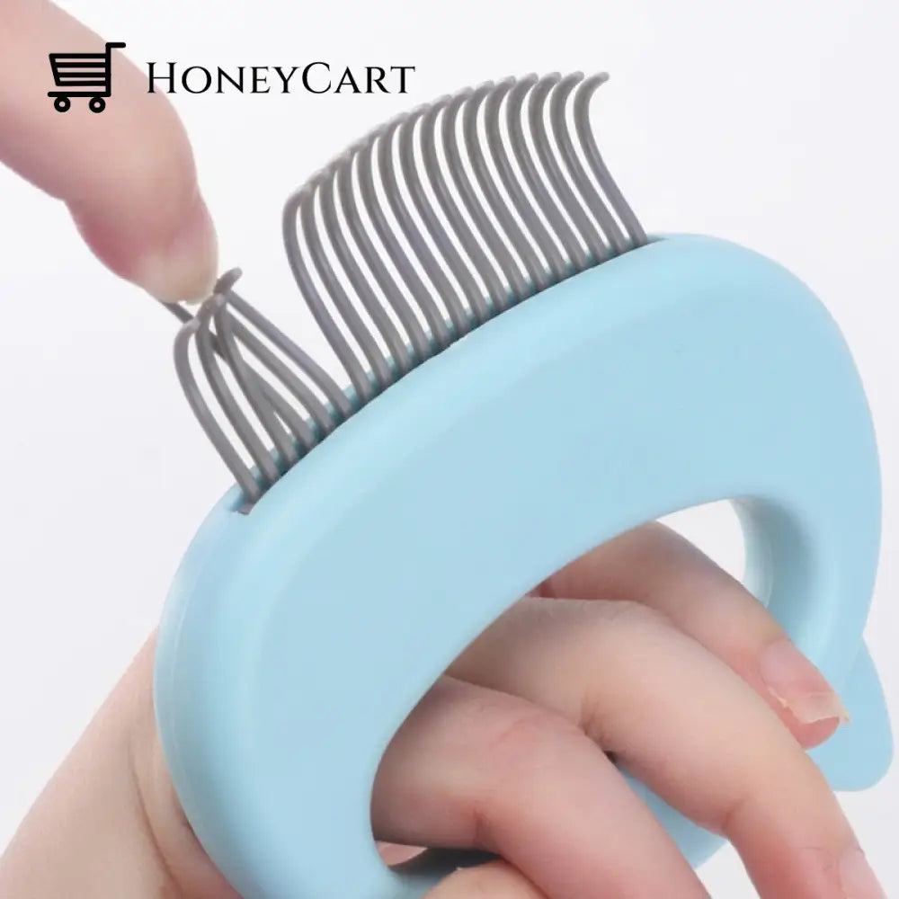 Cat Hair Remover Massage Comb Blue