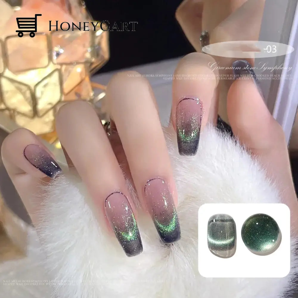 Cat Magnetic Gel Nail Polish Semi Permanent Dynamic Glitter 3 / Tool