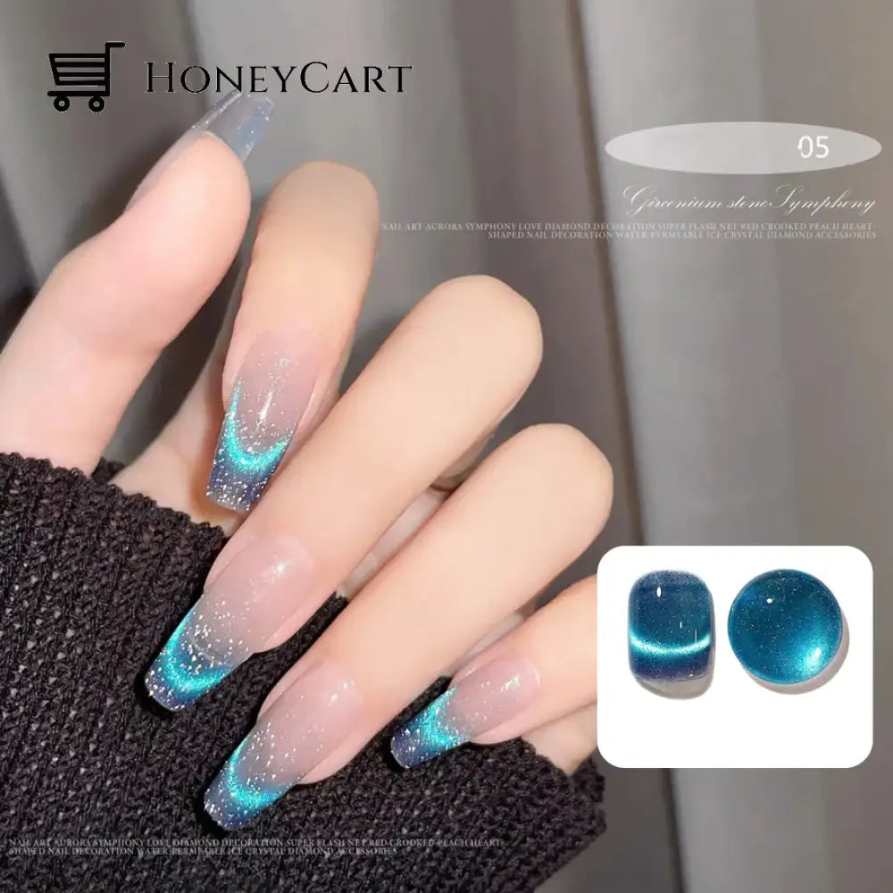 Cat Magnetic Gel Nail Polish Semi Permanent Dynamic Glitter 5 / Tool